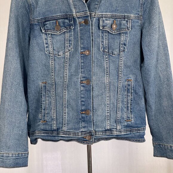 Old Navy Blue Jean Jacket Women's Large Comfy Casual - Picture 3 of 4